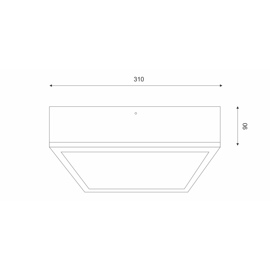Taklampa OAK SQUARE 2xE27/15W/230V 31x31 cm ek/svart