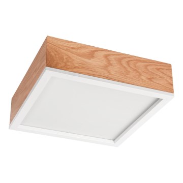 Taklampa OAK SQUARE 2xE27/15W/230V 31x31 cm ek/vit