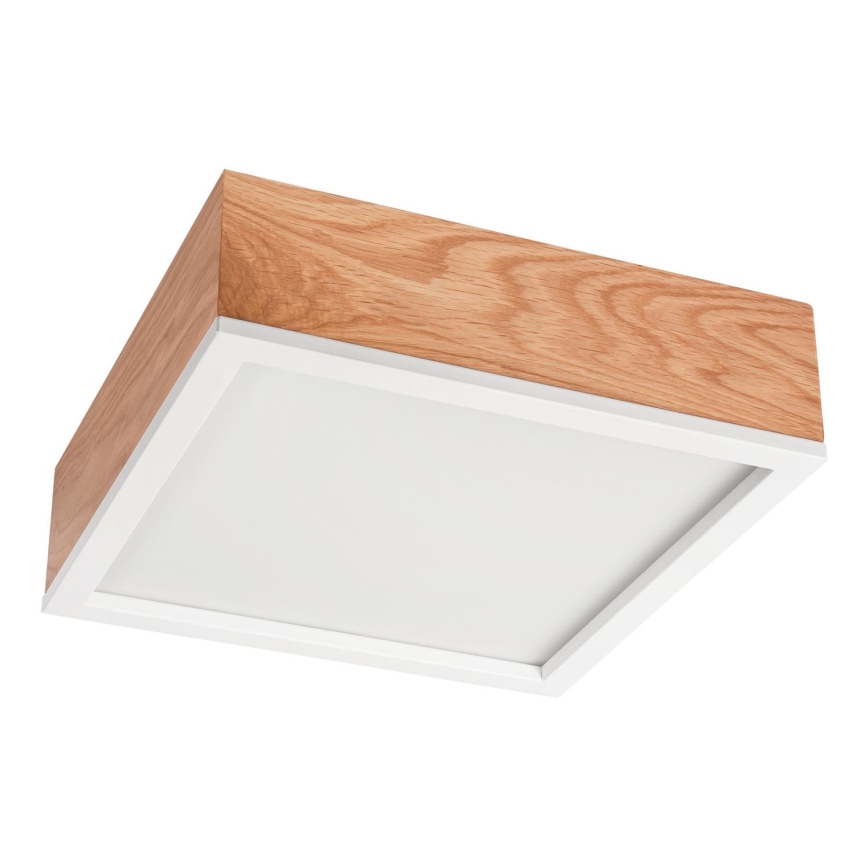 Taklampa OAK SQUARE 2xE27/15W/230V 31x31 cm ek/vit