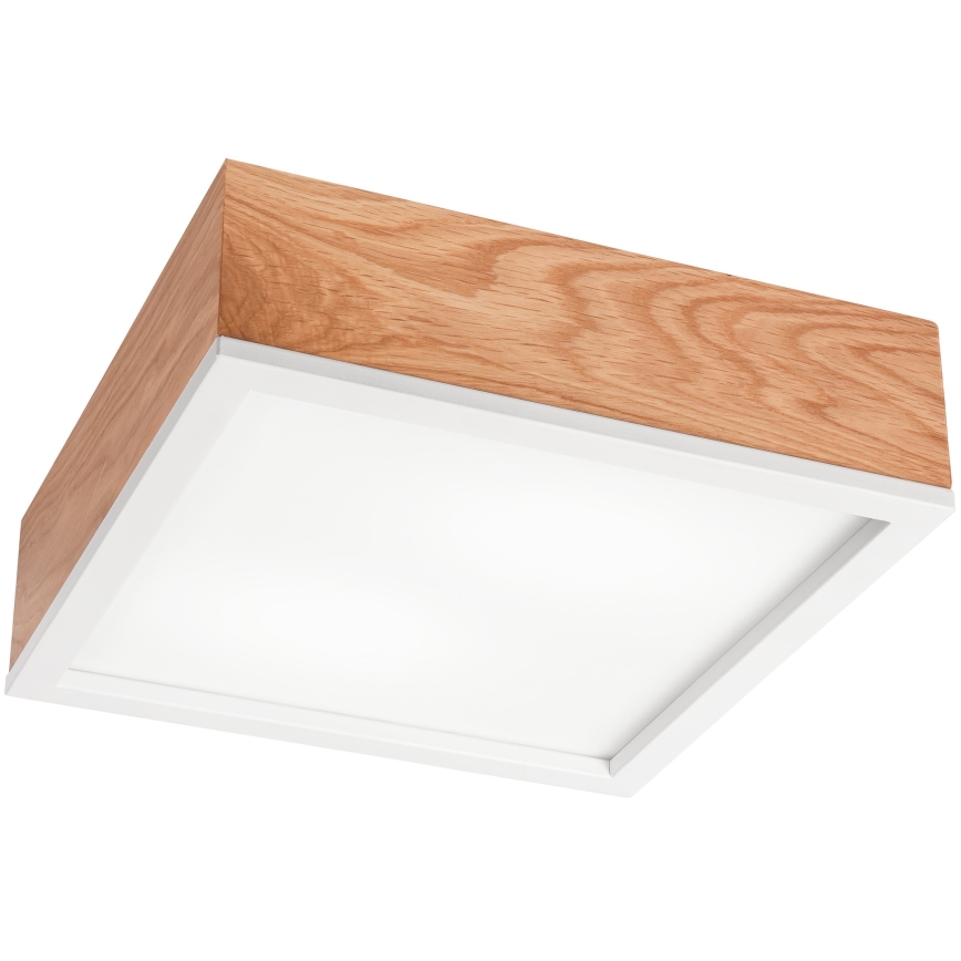 Taklampa OAK SQUARE 2xE27/15W/230V 31x31 cm ek/vit