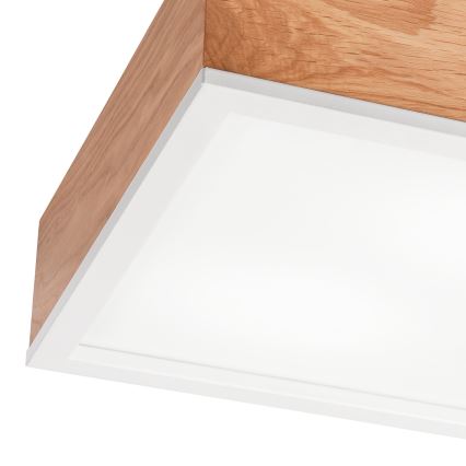 Taklampa OAK SQUARE 2xE27/15W/230V 31x31 cm ek/vit