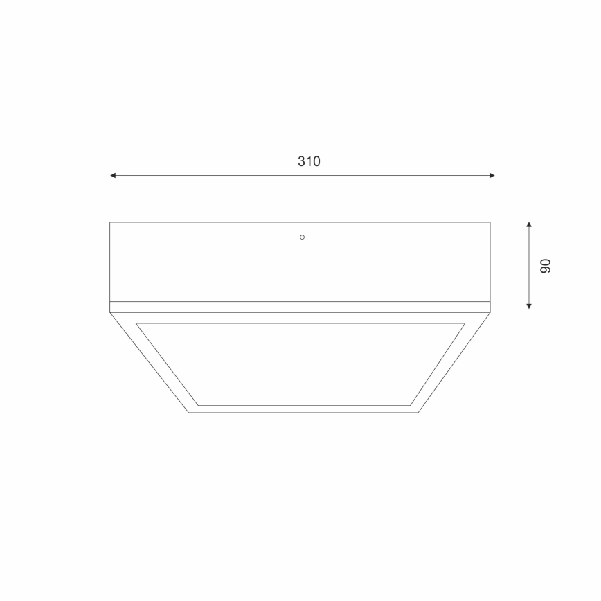 Taklampa OAK SQUARE 2xE27/15W/230V 31x31 cm ek/vit