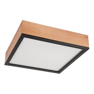 Taklampa OAK SQUARE 4xE27/15W/230V 39x39 cm ek/svart