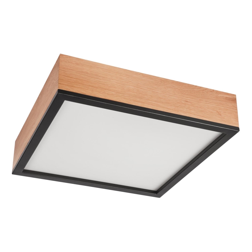 Taklampa OAK SQUARE 4xE27/15W/230V 39x39 cm ek/svart
