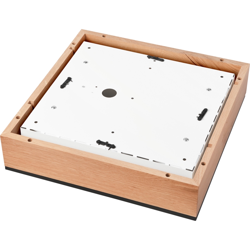Taklampa OAK SQUARE 4xE27/15W/230V 39x39 cm ek/svart