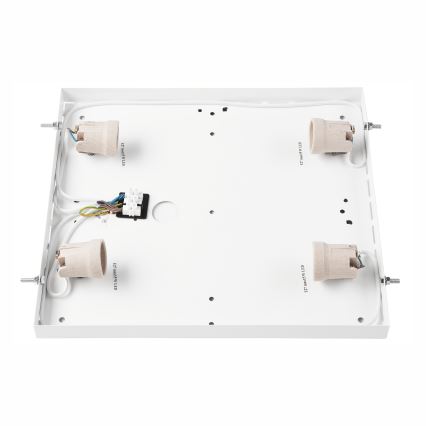 Taklampa OAK SQUARE 4xE27/15W/230V 39x39 cm ek/svart