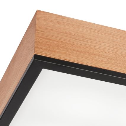 Taklampa OAK SQUARE 4xE27/15W/230V 39x39 cm ek/svart