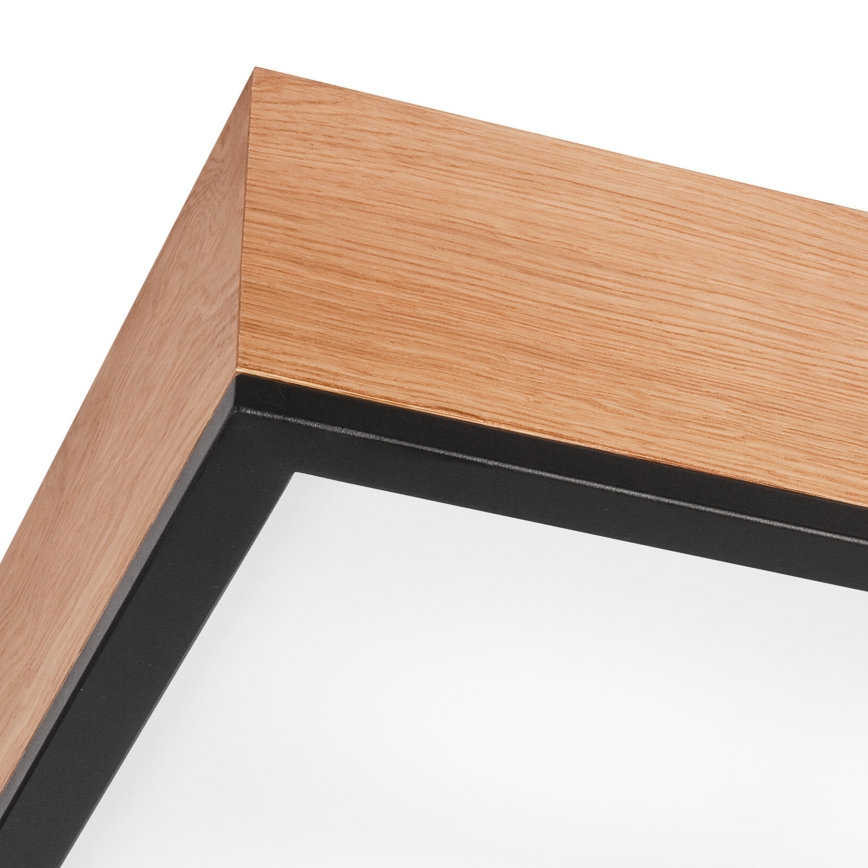 Taklampa OAK SQUARE 4xE27/15W/230V 39x39 cm ek/svart