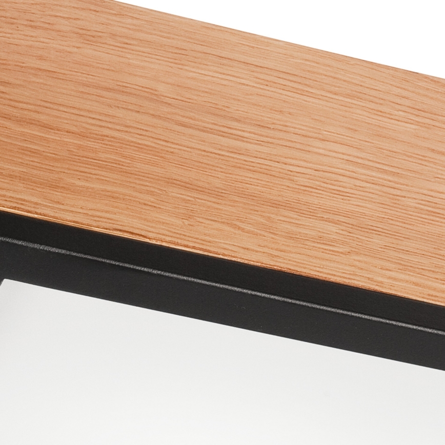 Taklampa OAK SQUARE 4xE27/15W/230V 39x39 cm ek/svart