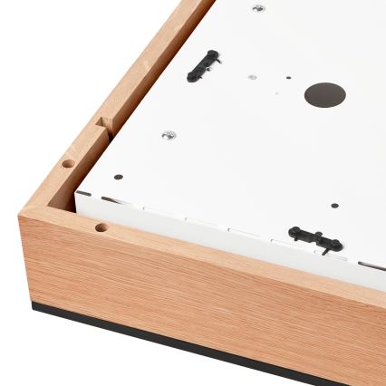 Taklampa OAK SQUARE 4xE27/15W/230V 39x39 cm ek/svart