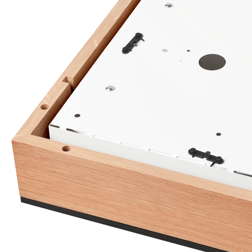 Taklampa OAK SQUARE 4xE27/15W/230V 39x39 cm ek/svart