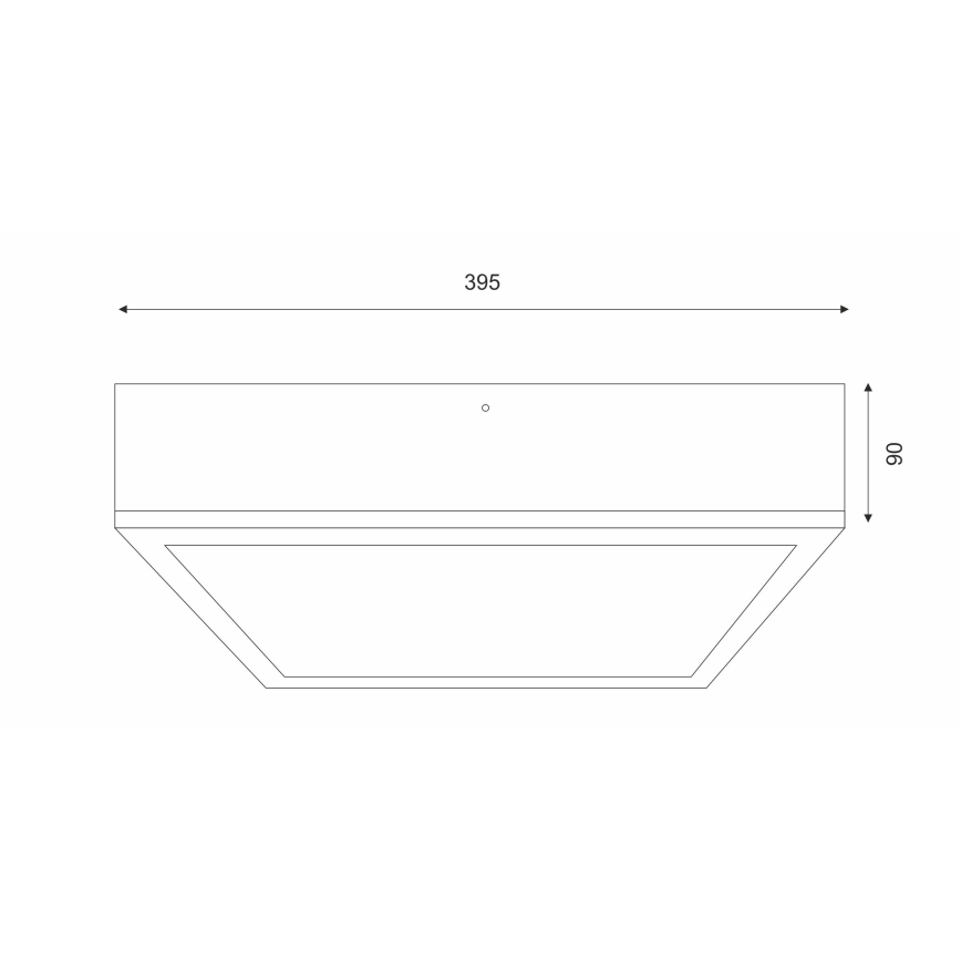 Taklampa OAK SQUARE 4xE27/15W/230V 39x39 cm ek/svart