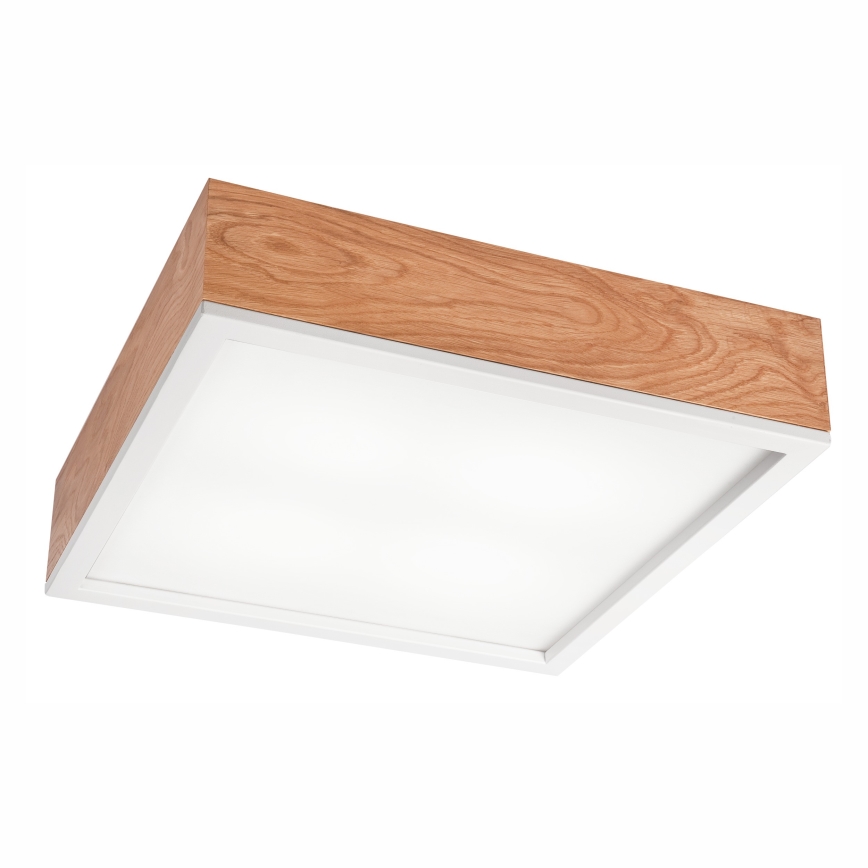 Taklampa OAK SQUARE 4xE27/15W/230V 39x39 cm ek/vit