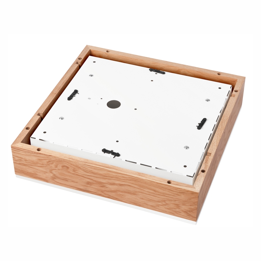 Taklampa OAK SQUARE 4xE27/15W/230V 39x39 cm ek/vit