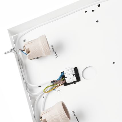 Taklampa OAK SQUARE 4xE27/15W/230V 39x39 cm ek/vit