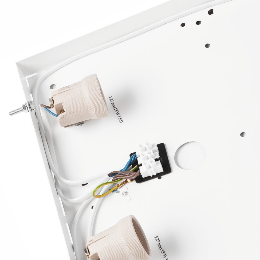 Taklampa OAK SQUARE 4xE27/15W/230V 39x39 cm ek/vit
