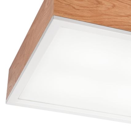 Taklampa OAK SQUARE 4xE27/15W/230V 39x39 cm ek/vit