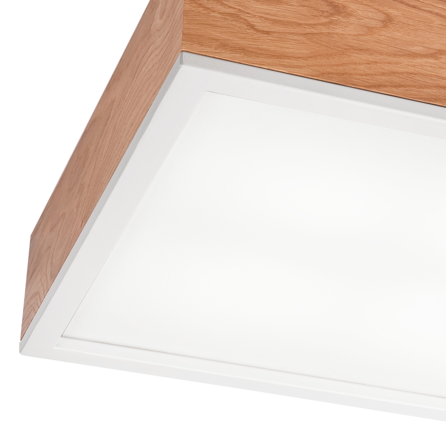 Taklampa OAK SQUARE 4xE27/15W/230V 39x39 cm ek/vit