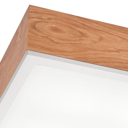 Taklampa OAK SQUARE 4xE27/15W/230V 39x39 cm ek/vit