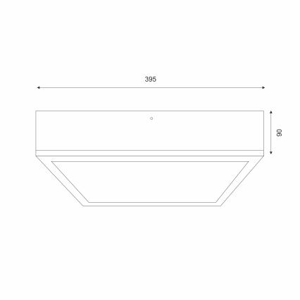 Taklampa OAK SQUARE 4xE27/15W/230V 39x39 cm ek/vit