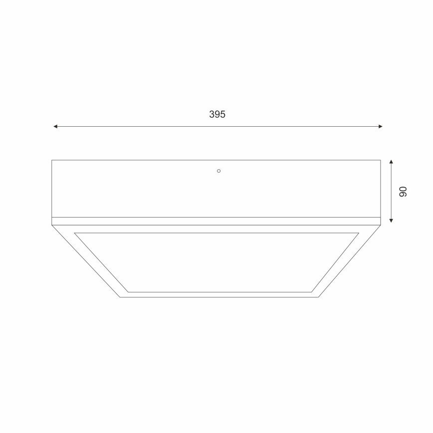 Taklampa OAK SQUARE 4xE27/15W/230V 39x39 cm ek/vit