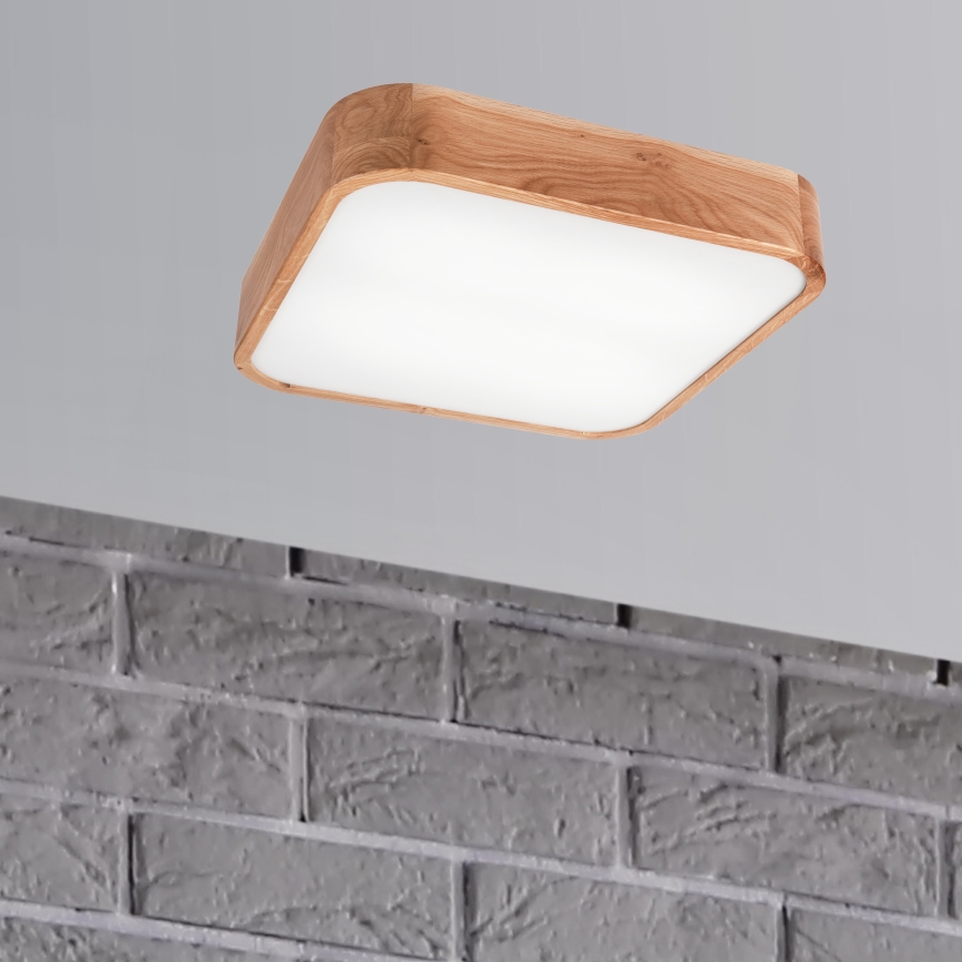 Taklampa OAK SQUARE 4xE27/15W/230V 45x45 cm ek
