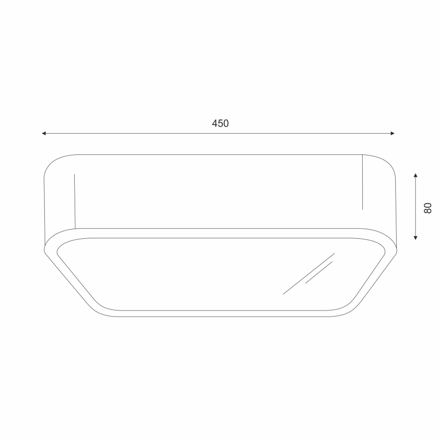 Taklampa OAK SQUARE 4xE27/15W/230V 45x45 cm ek