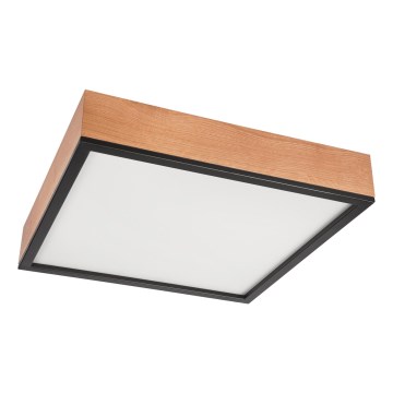 Taklampa OAK SQUARE 4xE27/15W/230V 48x48 cm ek/svart