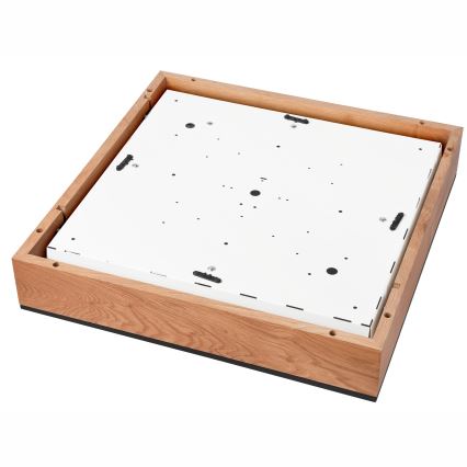 Taklampa OAK SQUARE 4xE27/15W/230V 48x48 cm ek/svart
