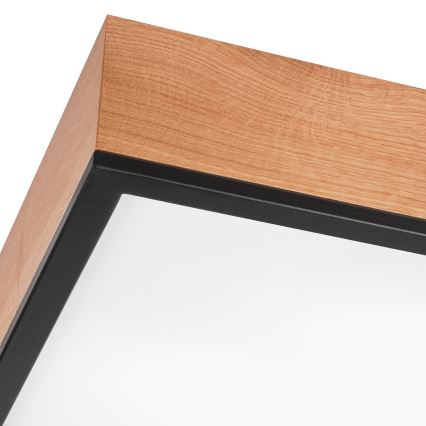 Taklampa OAK SQUARE 4xE27/15W/230V 48x48 cm ek/svart