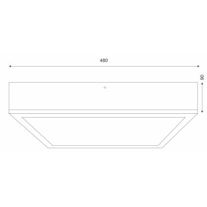 Taklampa OAK SQUARE 4xE27/15W/230V 48x48 cm ek/svart
