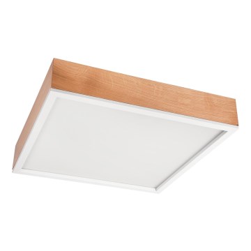Taklampa OAK SQUARE 4xE27/15W/230V 48x48 cm ek/vit