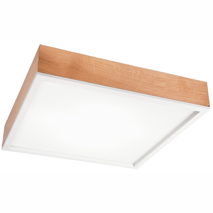 Taklampa OAK SQUARE 4xE27/15W/230V 48x48 cm ek/vit