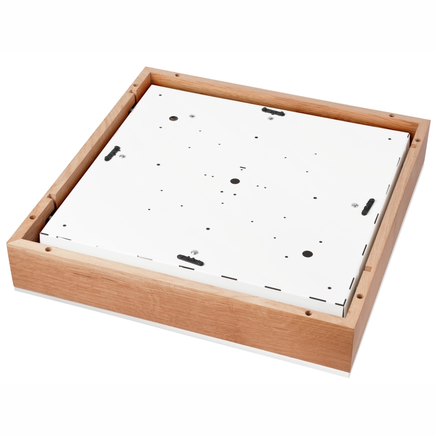 Taklampa OAK SQUARE 4xE27/15W/230V 48x48 cm ek/vit
