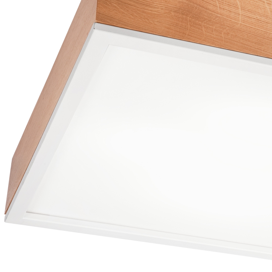 Taklampa OAK SQUARE 4xE27/15W/230V 48x48 cm ek/vit