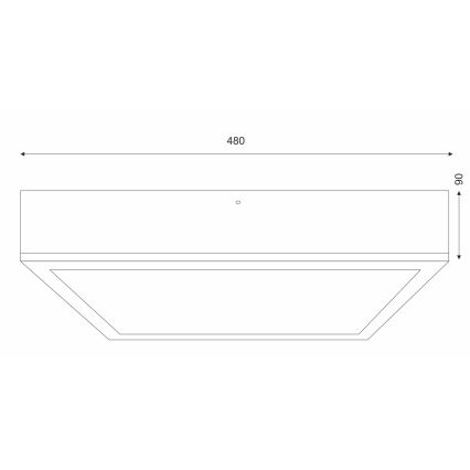 Taklampa OAK SQUARE 4xE27/15W/230V 48x48 cm ek/vit