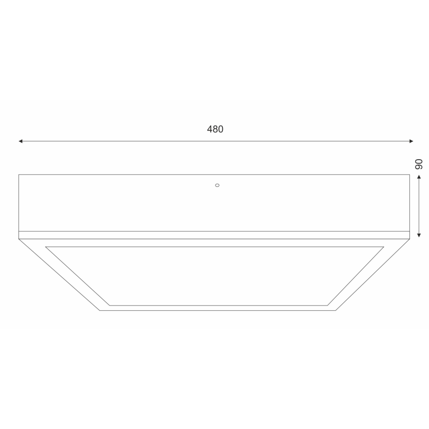 Taklampa OAK SQUARE 4xE27/15W/230V 48x48 cm ek/vit