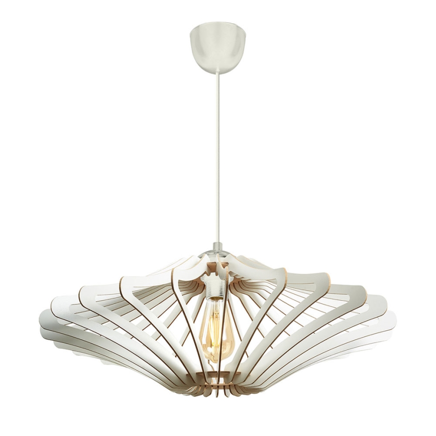 Taklampa med lina 1xE27/60W/230V vit Ø 47 cm vit