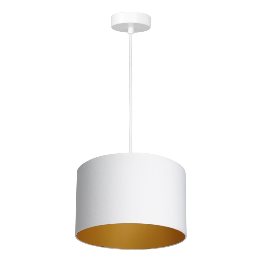 Taklampa på kabel ARDEN 1xE27/60W/230V Ø 25 cm vit/guld