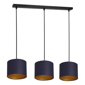 Taklampa på kabel ARDEN 3xE27/60W/230V lila/guld