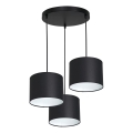Taklampa på kabel ARDEN 3xE27/60W/230V svart/vit