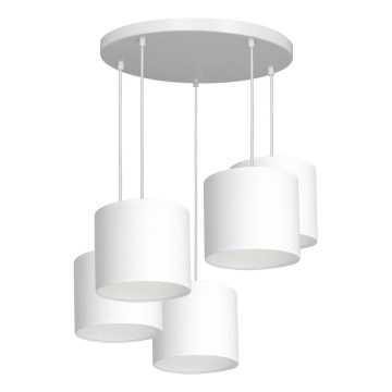 Taklampa på kabel ARDEN 5xE27/60W/230V vit