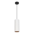Taklampa på kabel AVALO 1xE27/60W/230V vit/koppar