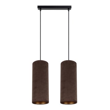 Taklampa på kabel AVALO 2xE27/60W/230V brun/koppar