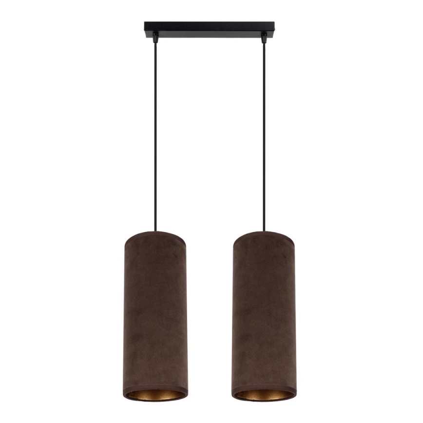 Taklampa på kabel AVALO 2xE27/60W/230V brun/koppar