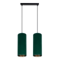 Taklampa på kabel AVALO 2xE27/60W/230V grön/koppar