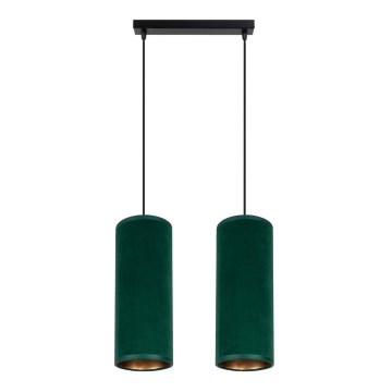 Taklampa på kabel AVALO 2xE27/60W/230V grön/koppar