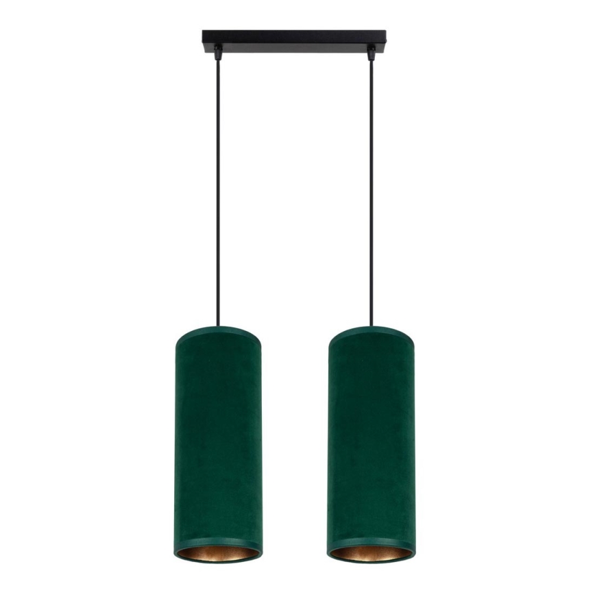Taklampa på kabel AVALO 2xE27/60W/230V grön/koppar
