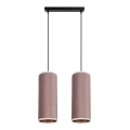 Taklampa på kabel AVALO 2xE27/60W/230V rosa/koppar