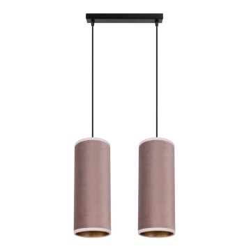Taklampa på kabel AVALO 2xE27/60W/230V rosa/koppar